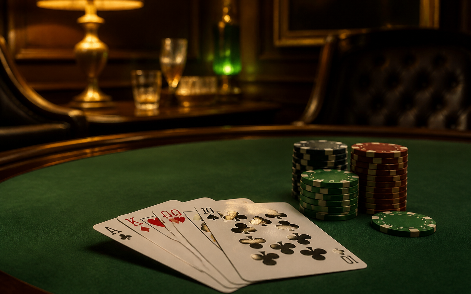 Rummy card table visual without text